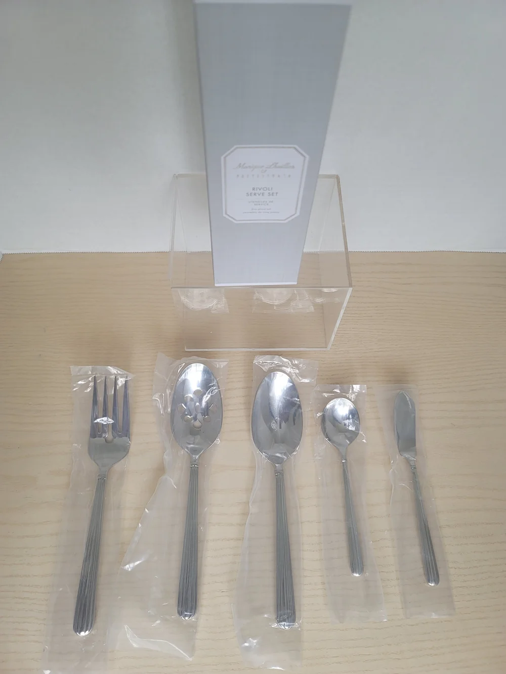 Pottery Barn Monique Lhuillier Rivoli Hostess Set Stainless Steel Set of 5